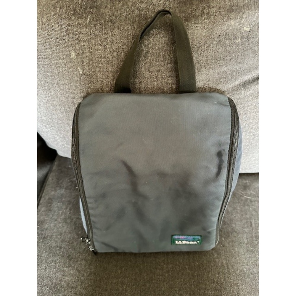 LL Bean Travel Toiletry Bag - Zip Closure - Navy Blue